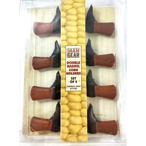 Man Gear Cowboy Boot Corn Holders Big Sky Carvers Set of 4 Stainless Steel Prong